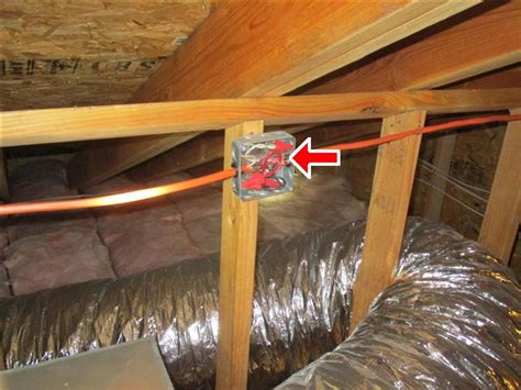 home inspection loose attic wiring no junction box|attic junction box rules.